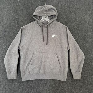 Nike Club Fleece Hoodie Men's Medium Gray Pullover Sweatshirt Swoosh BV2654-071